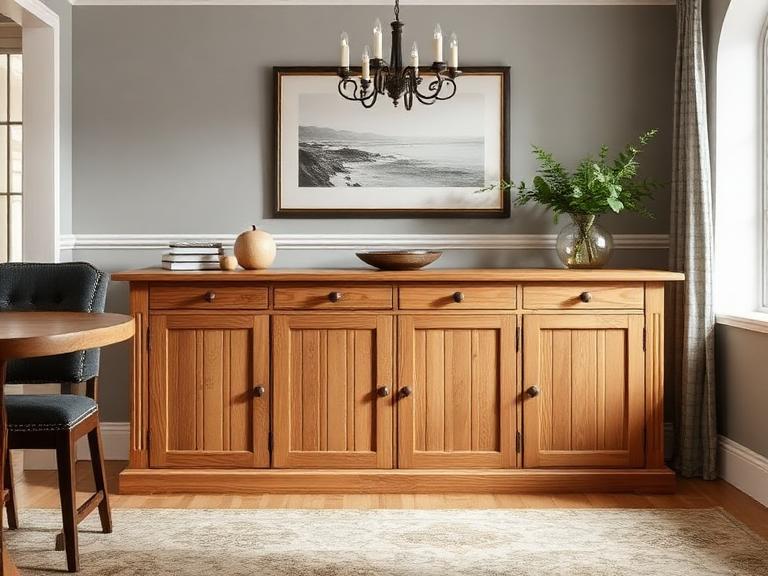 Reed Sideboard — Reeded oak, supplied and installed by Upstairs Construction & Design