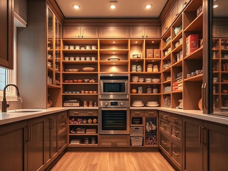 Pantry Wall System — Painted maple, supplied and installed by Upstairs Construction & Design