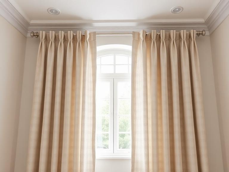 Sable Drapery Package — Linen & aluminium, supplied and installed by Upstairs Construction & Design