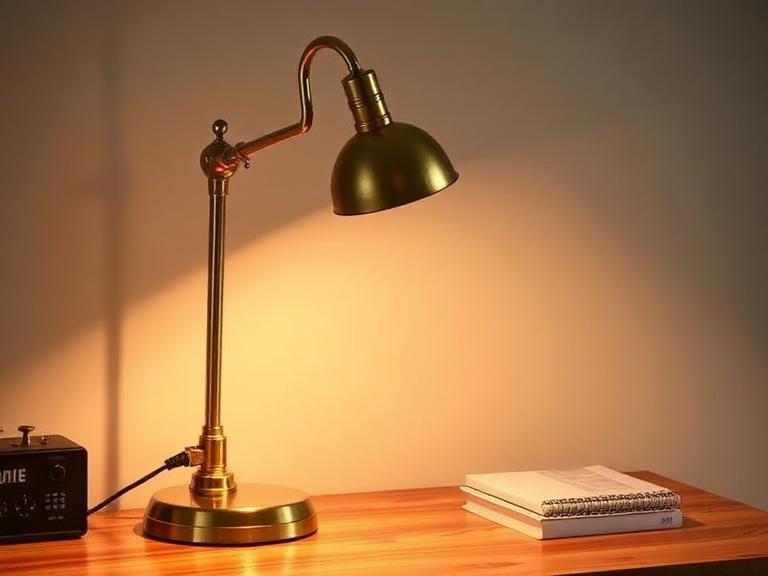 Quill Desk Lamp — Brass, supplied and installed by Upstairs Construction & Design
