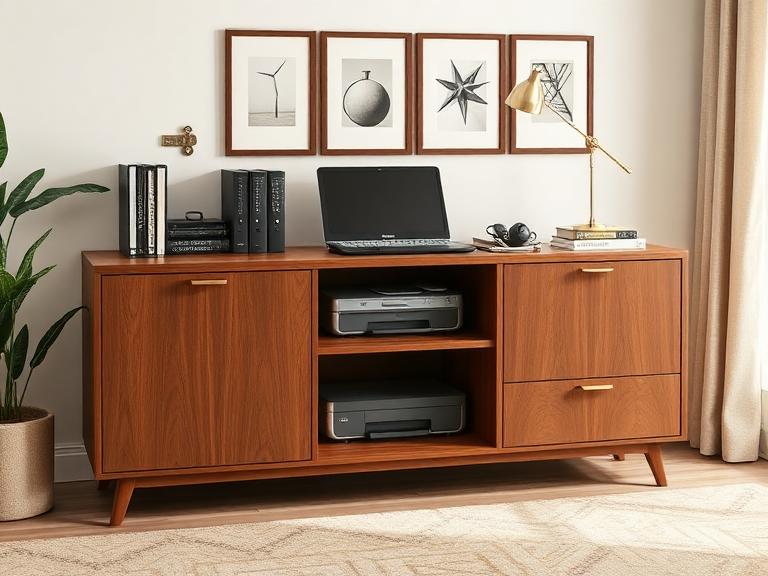 Archive Credenza — Walnut, supplied and installed by Upstairs Construction & Design